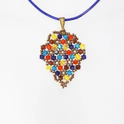 Pendant 40cm - Xochitl Grapes-Purple Leather - Pendant 40cm - Laiton bronze